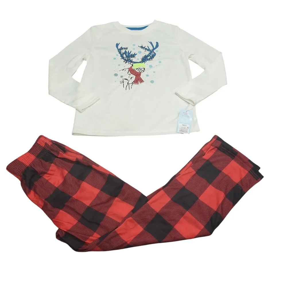 Cat & Jack Boys' Christmas Long Sleeve Top with Pants Pajama Set Size Small 6/7